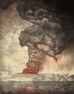 Сильнейшее извержение вулкана Кракатау