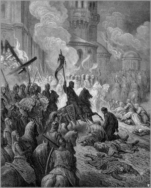 Крестоносцы проломили стены Константинополя
