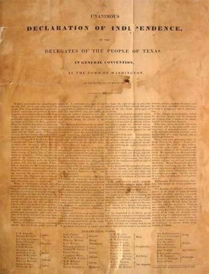Принята Декларация о независимости Техаса