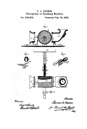 Патент на изобретение фонографа