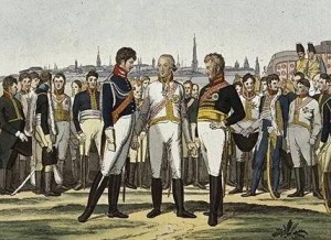 Встреча Российского императора и Прусского короля с императором Австрийским