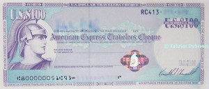 Введены в оборот первые дорожные чеки American Express