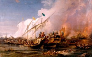 У залива Превезе на северо-западе Греции произошло морское сражение между силами флота Османской империи и коалиции флотов христианских государств