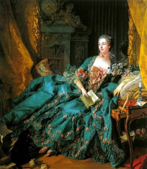 Французский художник Франсуа Буше пишет первый из серии портретов своей покровительницы, маркизы де Помпадур
