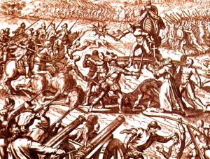Конкистадоры атаковали правителя инков Атауальпу