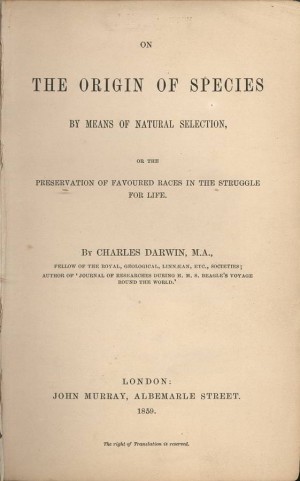 Первое издание трактата «Происхождение видов»