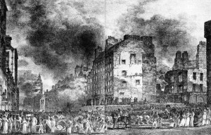 Начался Великий пожар в Эдинбурге